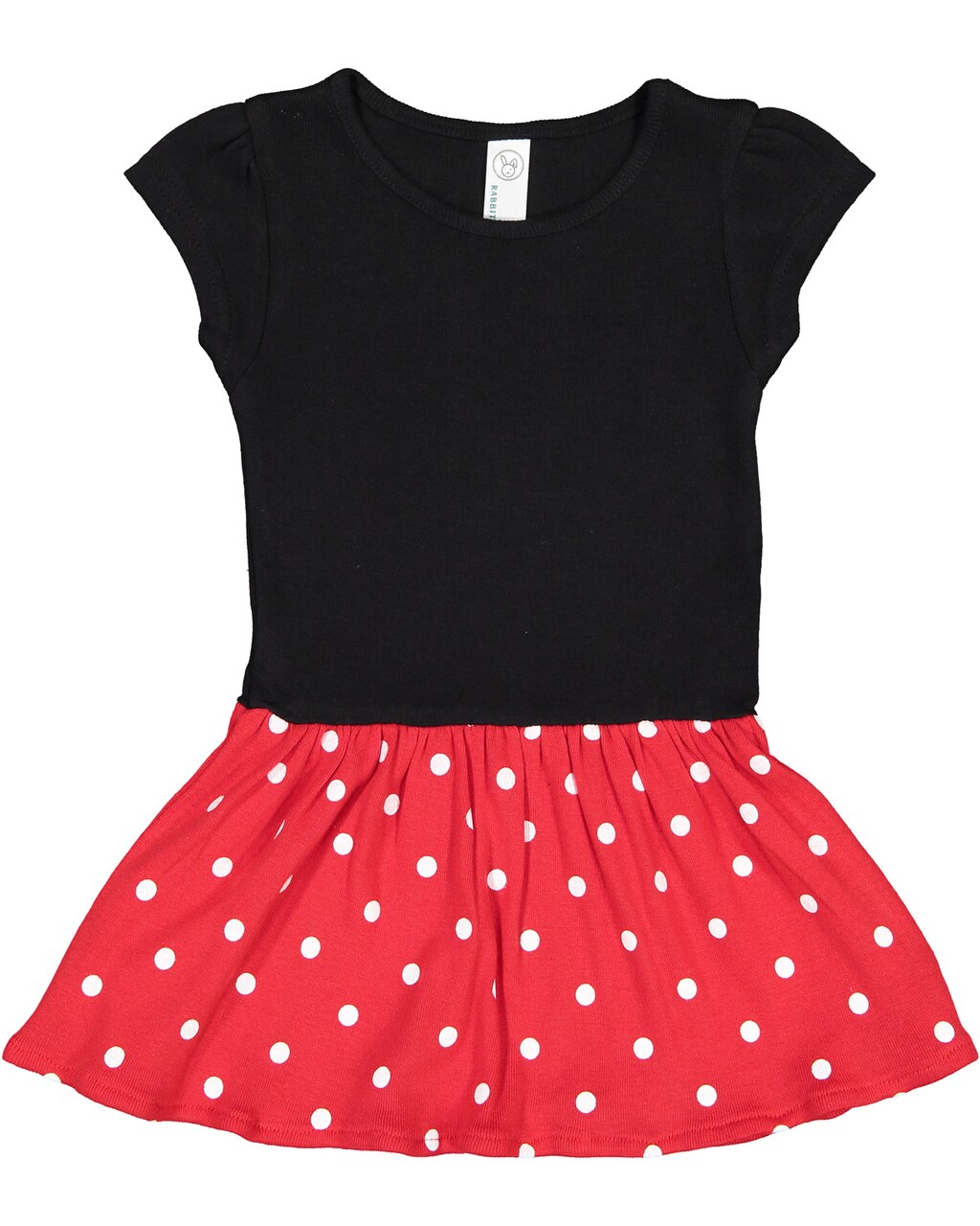 Baby Cotton Rib Dress --- Black & Red with White Dots, Various Sizes by Rabbit Skins®